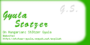 gyula stotzer business card